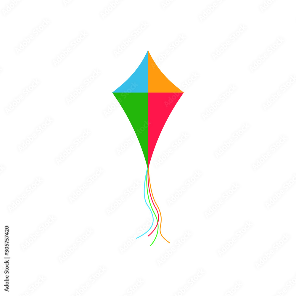 Kite baby toy icon flat design isolated on white background. Vector illustration Kite baby toy icon flat design isolated on white background. Vector illustration