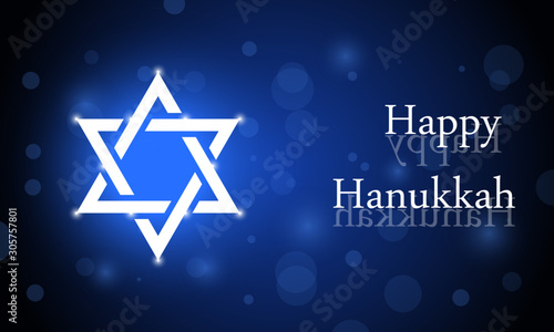 Happy Hanukkah greeting card vector illustration.