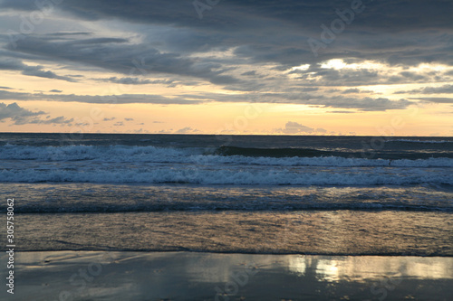 Cloudy sunset at the beach 