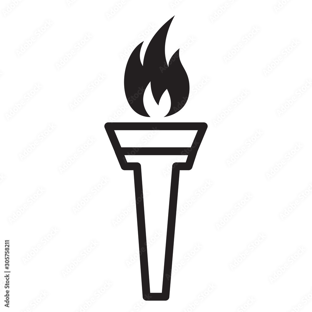 Torch Icon Vector Simple Design Torch Icon Vector Simple Design