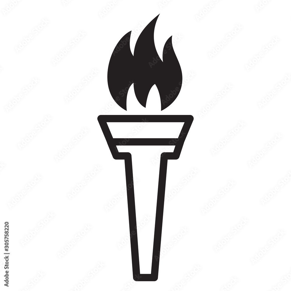 Torch Icon Vector Simple Design Torch Icon Vector Simple Design