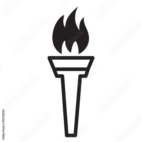 Torch Icon Vector Simple Design