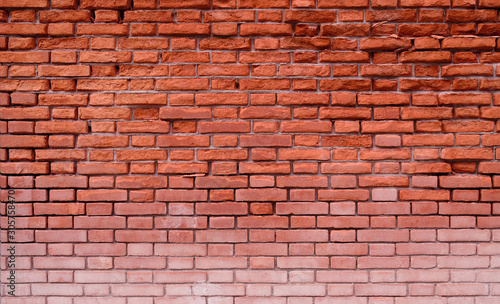 grunge red weathered brick wall