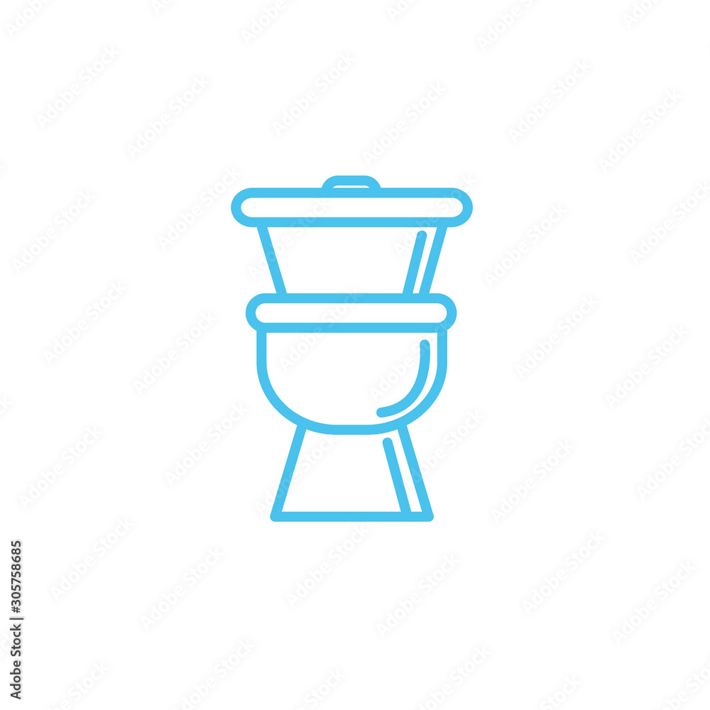 toilet ceramic line style icon