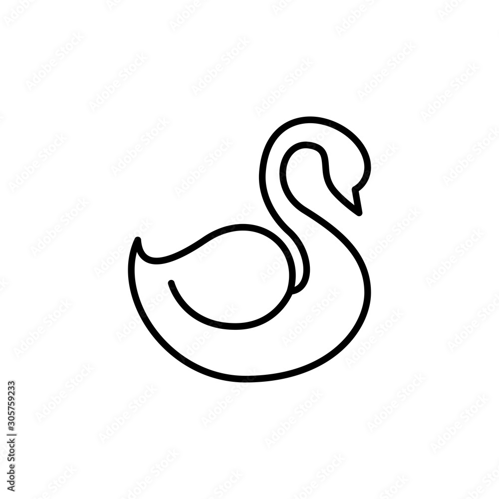 swan animal line style icon