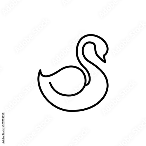 swan animal line style icon