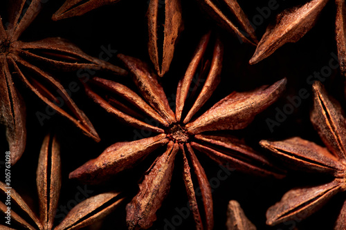 Badyan star anise spice close up