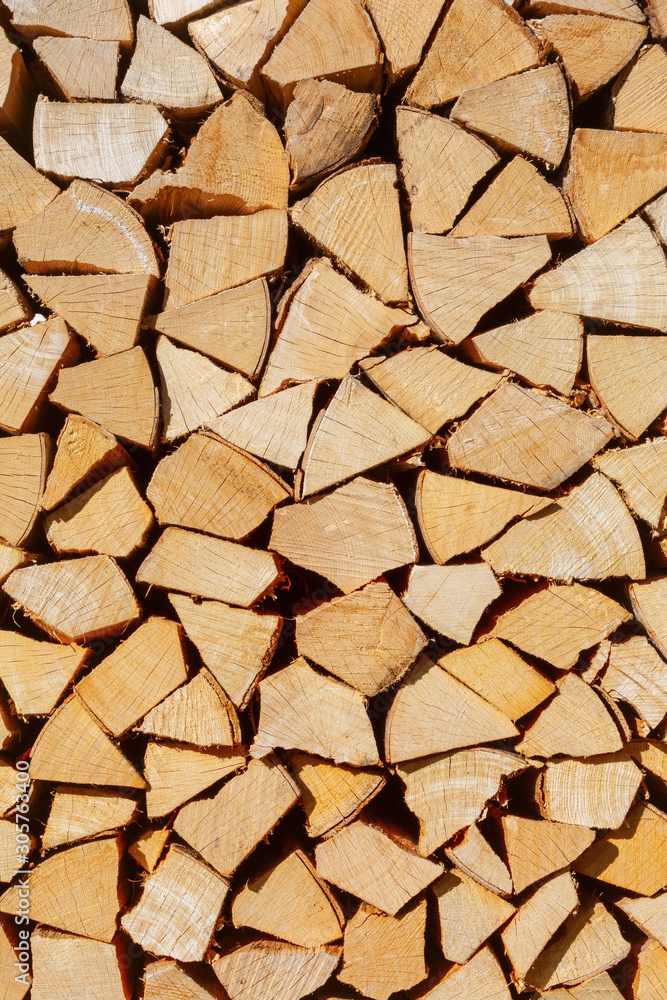 Pile of firewood. Preparation of firewood for the winter. Pile of firewood. Preparation of firewood for the winter.