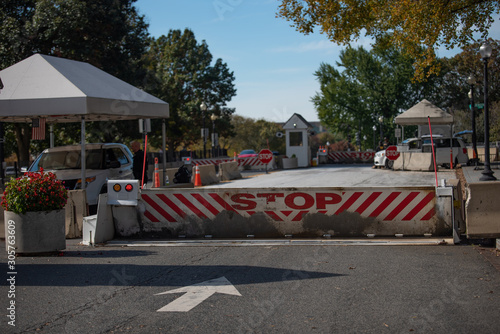 Restricted area (STOP), US secret service uniformed division next to White house.