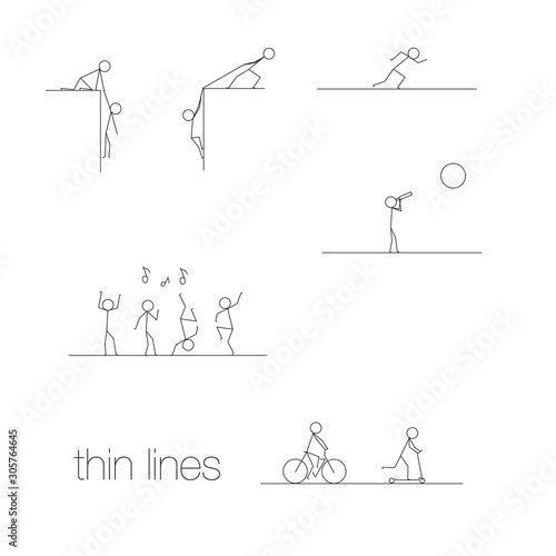 Life situations in thin lines