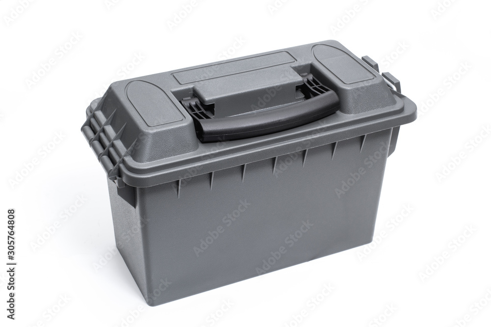 Plastic waterproof case on white Plastic waterproof case on white