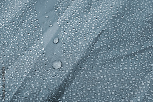 Schilderij op canvas Condensate water droplets on the surface of the material gray