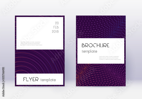 Stylish cover design template set. Violet abstract