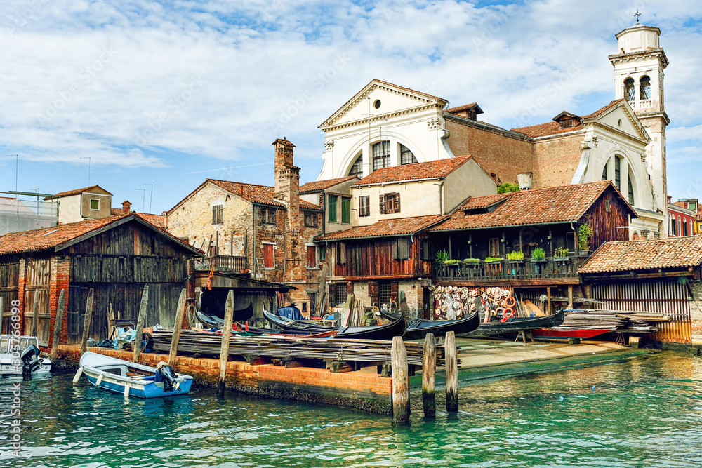 Station for repair gondolas in Venice