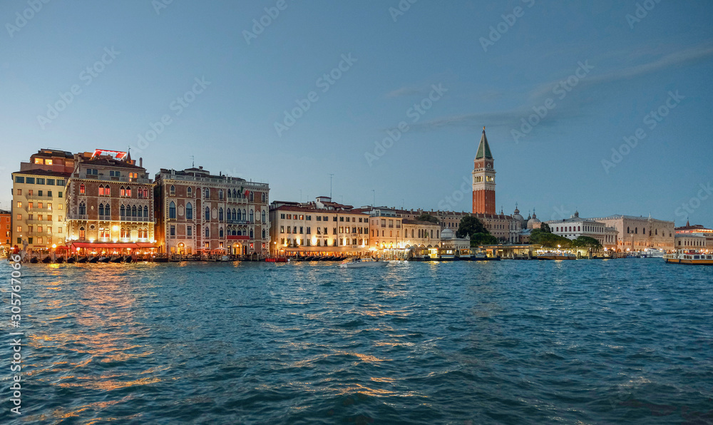 Venice panorama at night