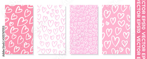 Set of banners for socail networks. Design for valentines day.