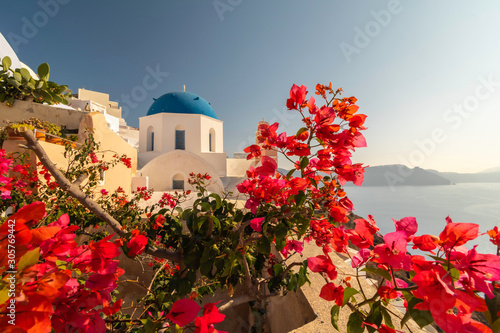 Vue de la Caldera de Santorin depuis le village de Oia, Grèce. 