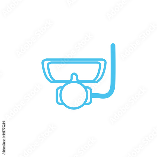 mask with snorkel line style icon