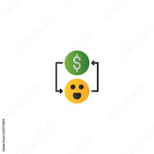 Happiness Get Money, Icon, Logo, Vector