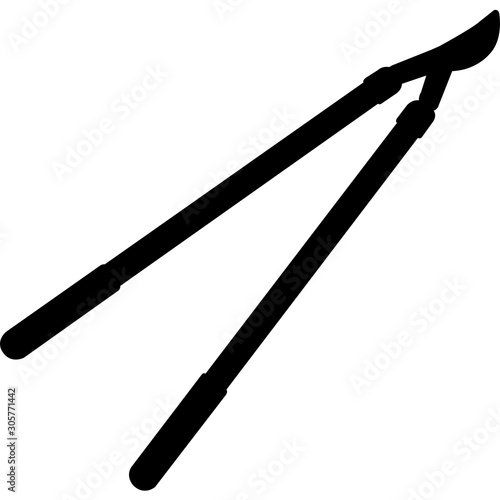 Isolated Gardening Tool Lopper Silhouette Vector Illustration