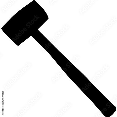 Isolated Gardening Tool Mallet Silhouette Vector Illustration