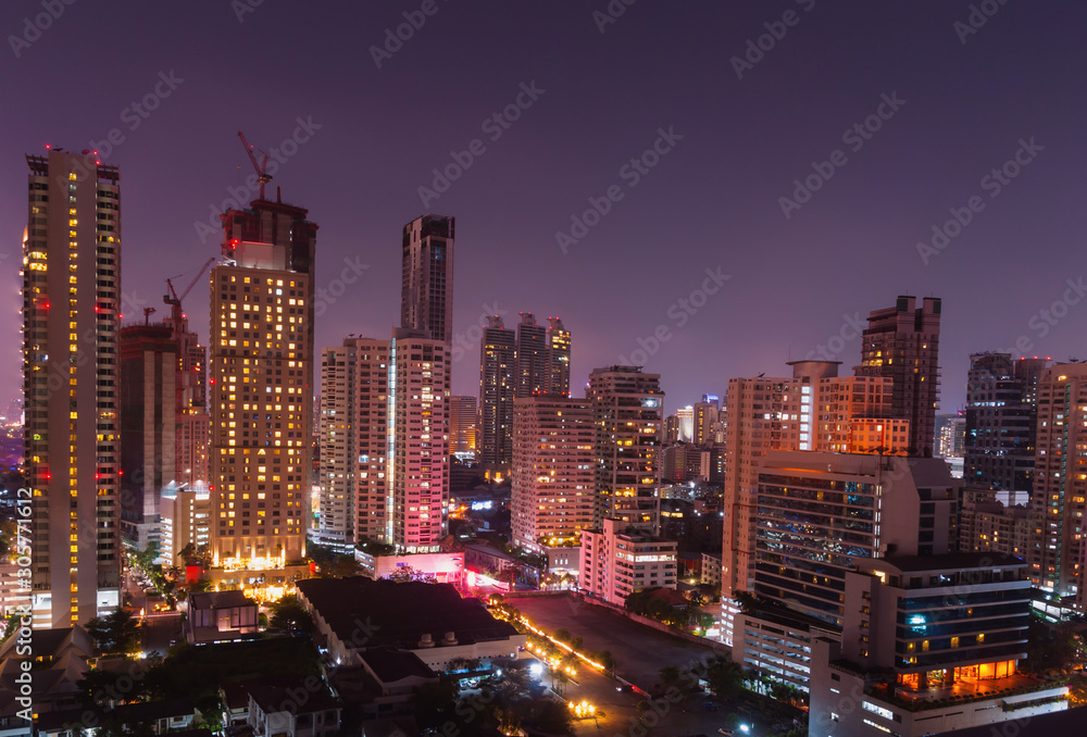 skyline at night skyline at night