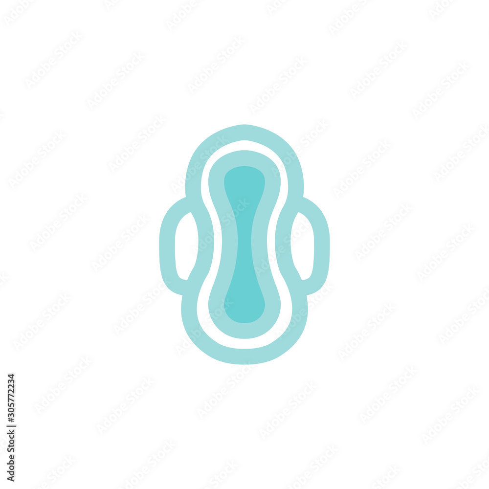 sanitary napkin flat icon, vector illustration sanitary napkin flat icon, vector illustration