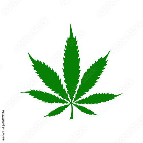 Cannabis leaf icon illustration isolated in the white background