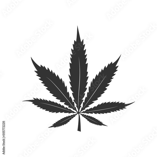 Cannabis leaf icon illustration isolated in the white background