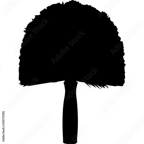 Isolated Cleaning Supplies Cob Web Duster Silhouette Vector Illustration