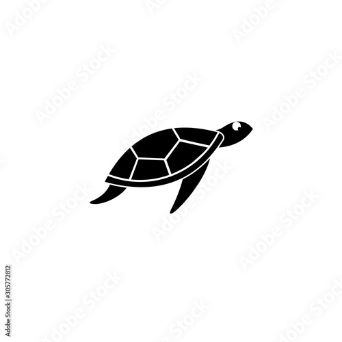 Turtle icon, Sea turtle vector illustration,  Logo for buttons, websites, mobile apps and other design needs, Vector image of contour label 