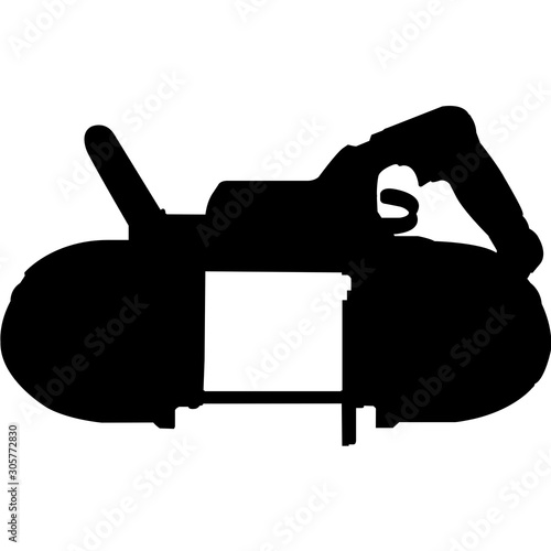 Isolated Welding Tool Band Saw Silhouette Vector Illustration