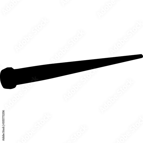 Isolated Ironworker Tool Bullpin Silhouette Vector Illustration