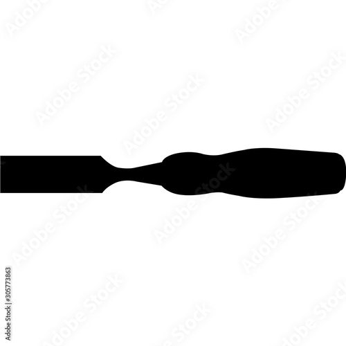 Isolated Woodworking Tool Wood Chisel  Silhouette Vector Illustration