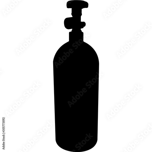 Isolated Welding Tool Cylinder Silhouette Vector Illustration