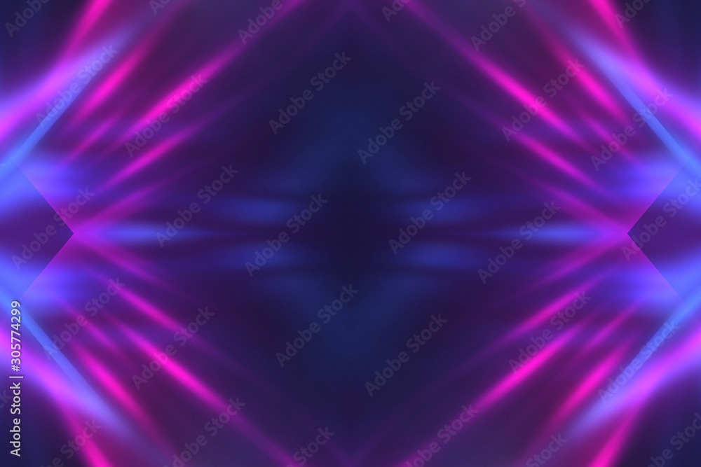 Dark abstract futuristic background. Neon lines glow. Neon lines, shapes. Multi-colored glow, blurry lights, bokeh. Empty stage background Dark abstract futuristic background. Neon lines glow. Neon lines, shapes. Multi-colored glow, blurry lights, bokeh. Empty stage background