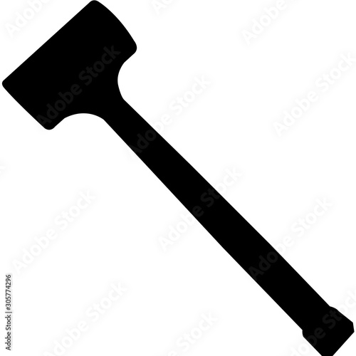 Isolated Woodworking Tool Dead Blow Hammer Silhouette Vector Illustration