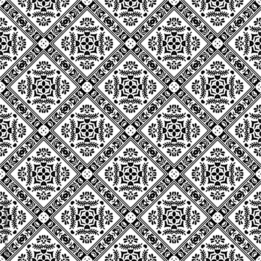 Black and White Seamless Pattern Background Black and White Seamless Pattern Background