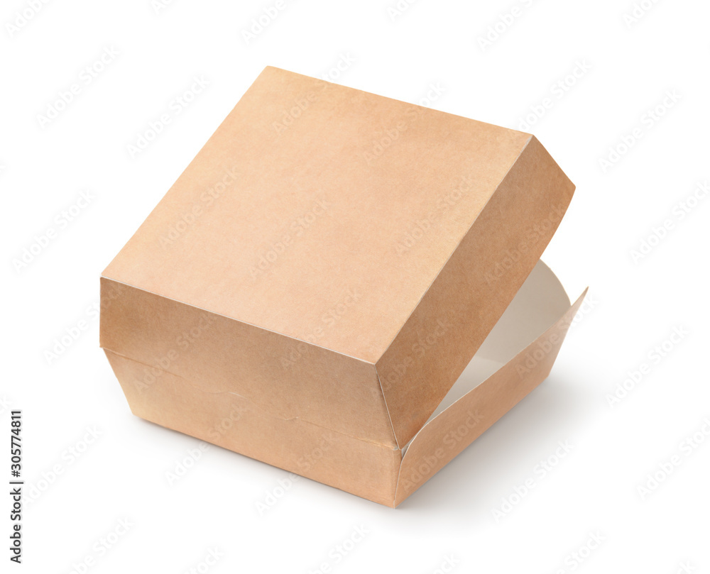 Open empty blank burger box Open empty blank burger box