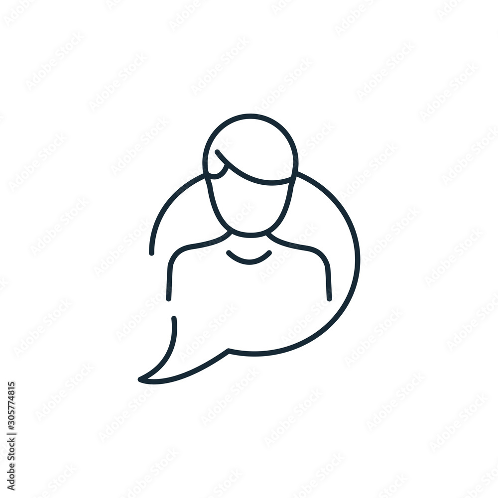 Obraz premium talking man in speech bubble line style