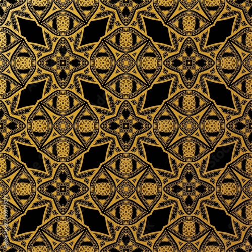 luxury gold batik pattern background , Batik Indonesian is a technique of wax-resist dyeing applied to whole cloth