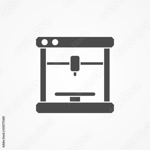 3d printer vector icon sign symbol