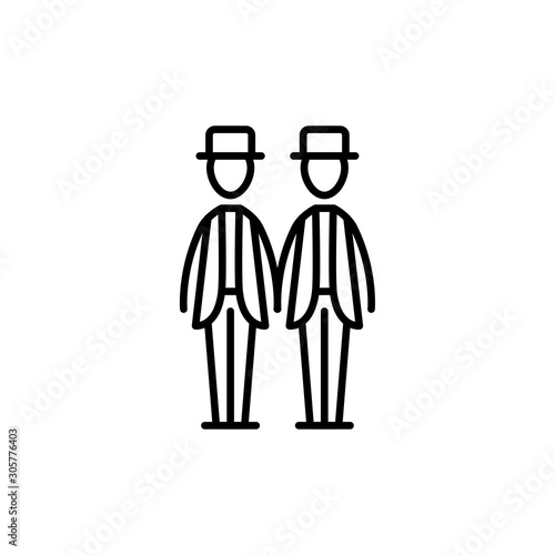 gay married couple line style