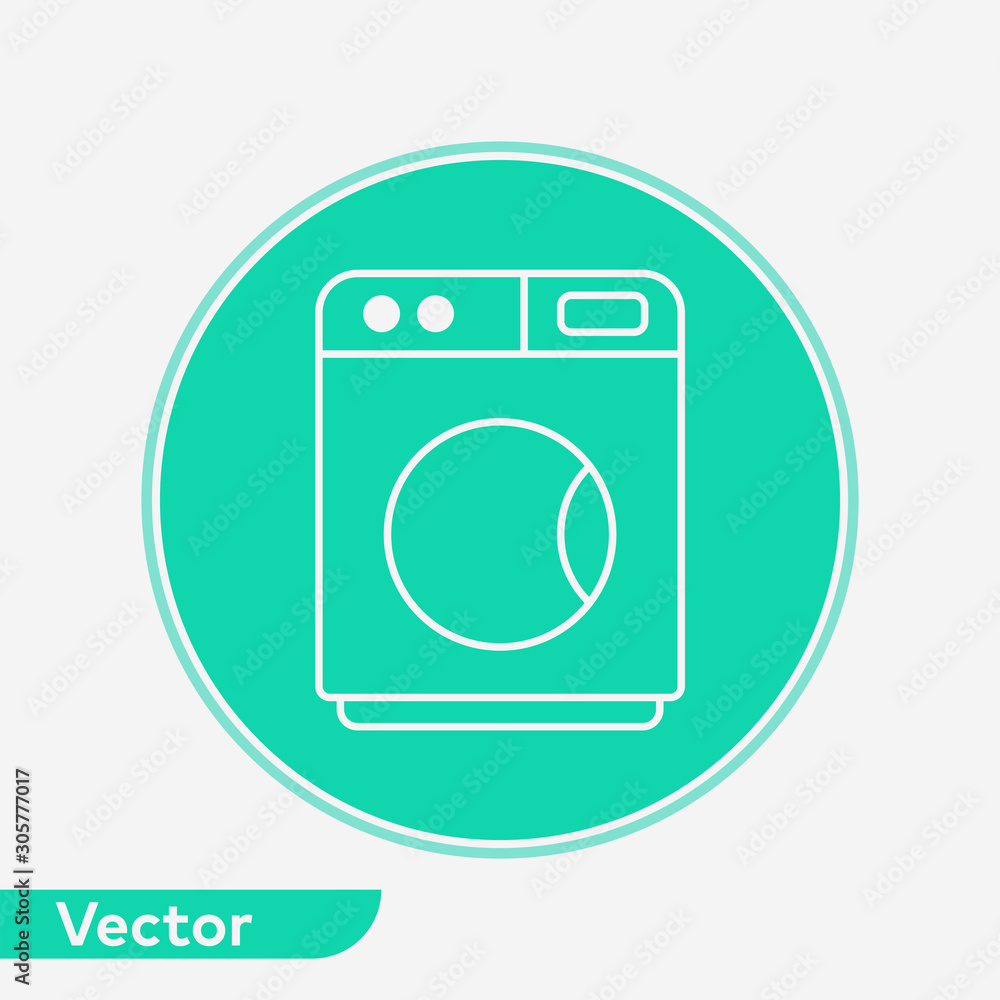 Washing machine vector icon sign symbol Washing machine vector icon sign symbol