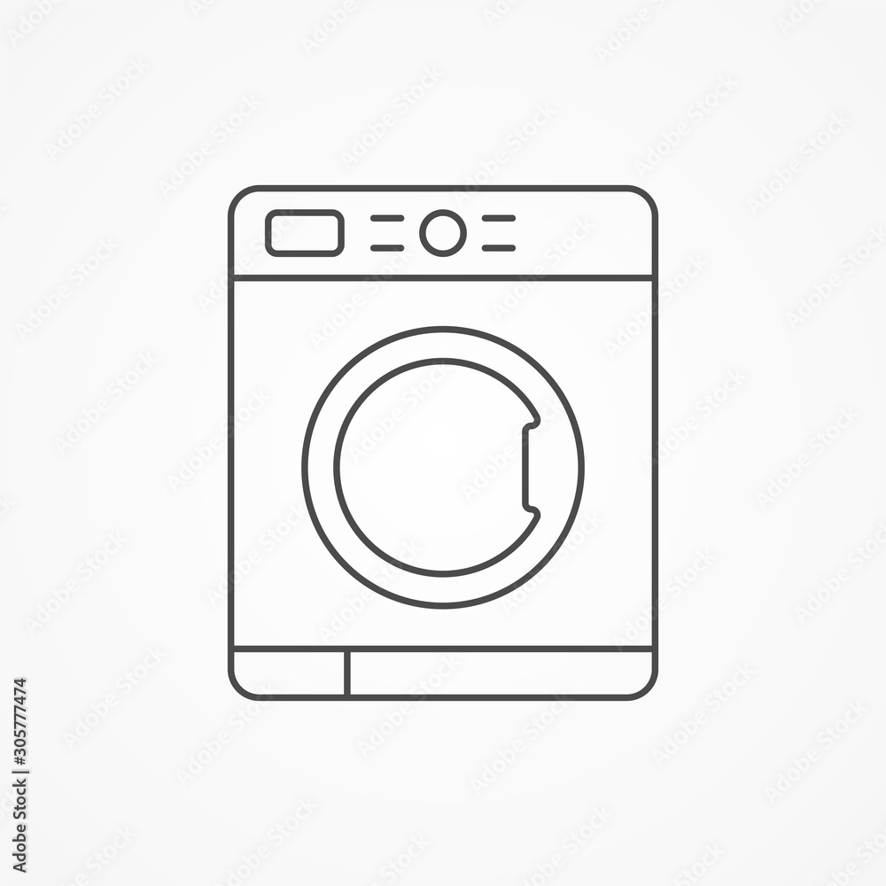 Washing machine vector icon sign symbol Washing machine vector icon sign symbol