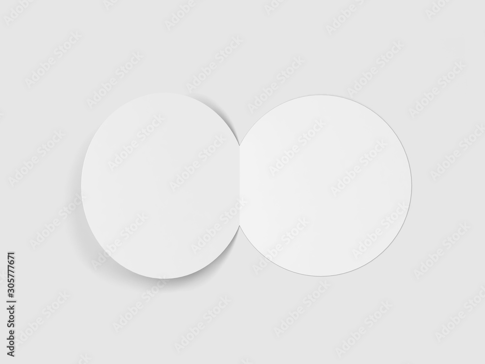Blank bi-fold round brochure Blank bi-fold round brochure