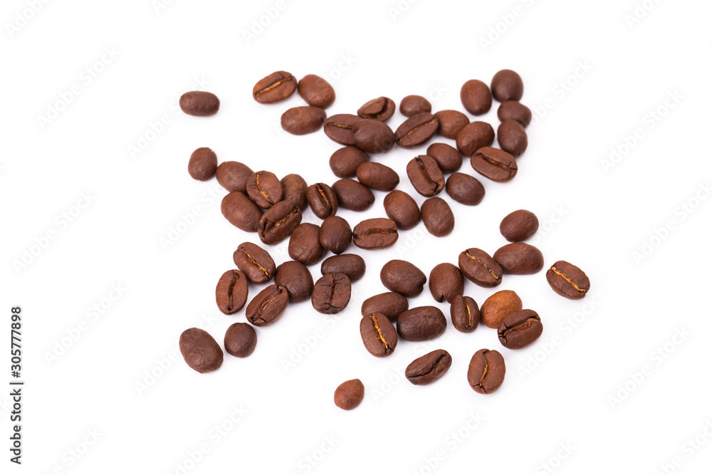 Coffee beans isolated on a white background area for copy space. Coffee beans isolated on a white background area for copy space.