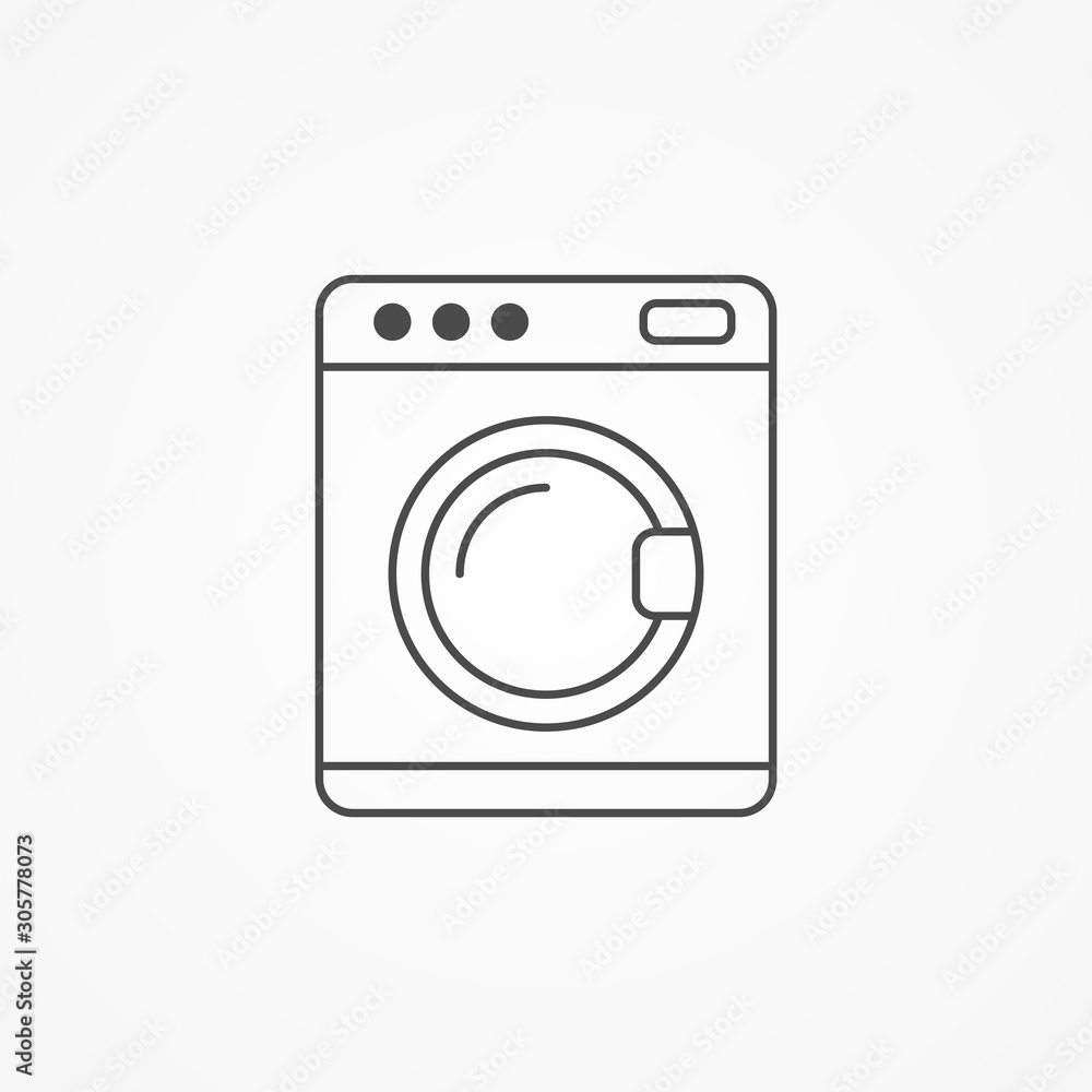 Washing machine vector icon sign symbol Washing machine vector icon sign symbol