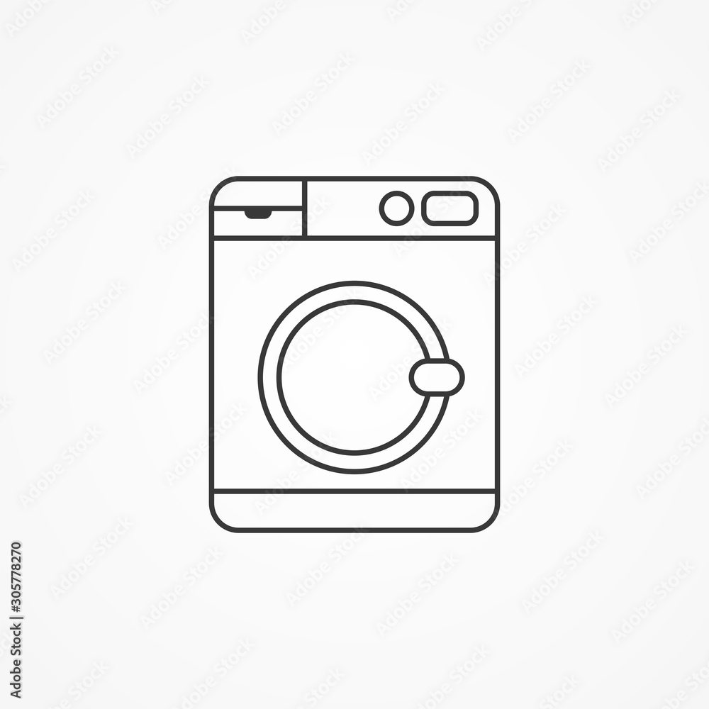 Washing machine vector icon sign symbol Washing machine vector icon sign symbol
