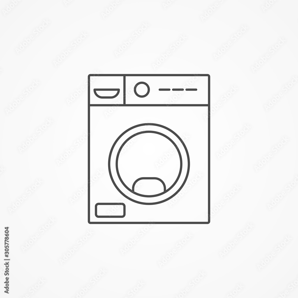 Washing machine vector icon sign symbol Washing machine vector icon sign symbol